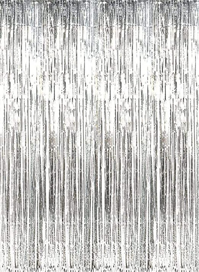 WOLFANO Metallic Tassels Foil Fringe Curtains Decorations and Special Celebration, 6x3 ft Long (Pack of 4, Purple-Gold) 01 - Image 3